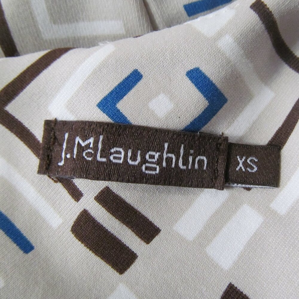 J. McLaughlin Geometric Print Dress Pockets 3/4 Sleeves - Size XS - Picture 5 of 7